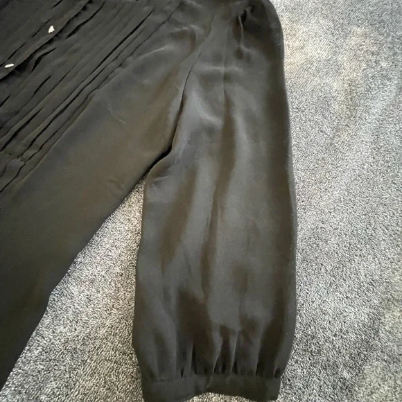 Talbots Long Sleeve Black Chiffon Blouse See Description Please Size 14 - Picture 4 of 8